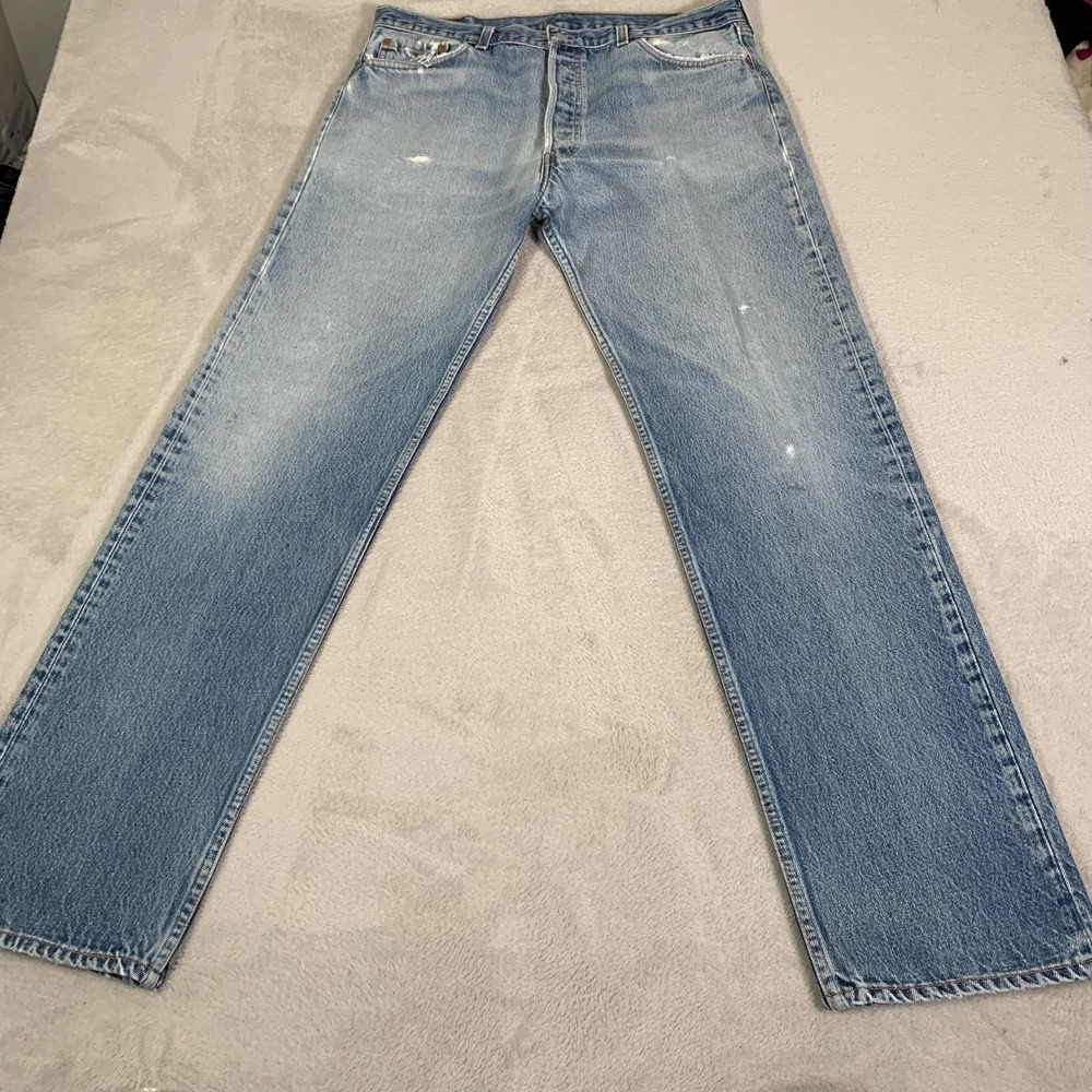 Vintage Levis 501xx Jeans Mens 36x34 (Tag 38x36) Blue Straight USA Made 90s